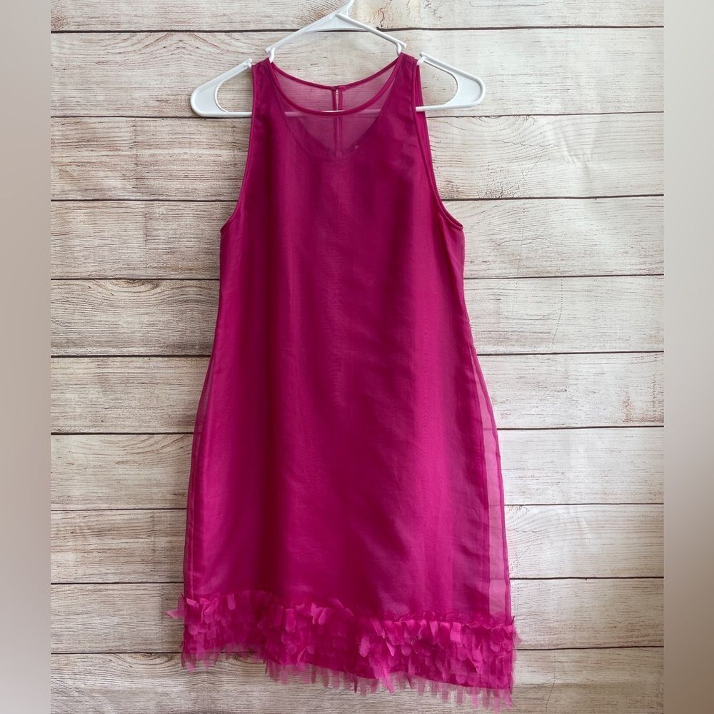 KATE SPADE NEW YORK 100% SILK DRESS IN FUCHSIA
